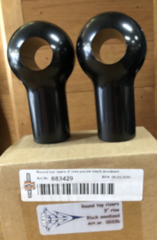 ROUND TOP RISERS BLACK ANODIZED 3